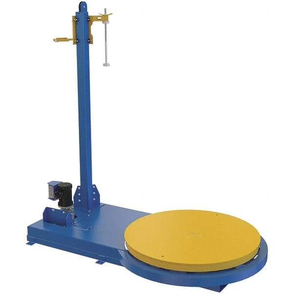 Vestil - 54 Inch Diameter, 8 to 12 Pallets per Hour, Semi Automatic, Medium Duty Stretch and Pallet Wrap Machine - 5,000 Lbs. Capacity, 3 to 12 RPM, 11 Inch High, 10 and 20 Inch Film Height - Exact Tool & Supply