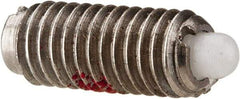Gibraltar - 10-32, 0.468" Thread Length, 0.065" Plunger Projection, Stainless Steel Threaded Spring Plunger - 0.093" Max Plunger Diam, 0.468" Plunger Length, 0.75 Lb Init End Force, 2.5 Lb Final End Force - Exact Tool & Supply