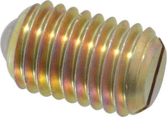 Gibraltar - 5/8-11, 0.375" Ball Diam, 63/64" Body Length, 0.096" Max Ball Reach, Threaded Ball Plunger - Steel Body, Steel Ball, 7 Lb Initial End Force, 50 Lb Final End Force, Locking Element - Exact Tool & Supply