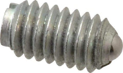 Gibraltar - 5/16-18, 0.156" Ball Diam, 37/64" Body Length, 0.04" Max Ball Reach, Threaded Ball Plunger - Steel Body, Steel Ball, 2 Lb Initial End Force, 4.5 Lb Final End Force - Exact Tool & Supply