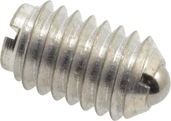 Gibraltar - 3/8-16, 0.187" Ball Diam, 5/8" Body Length, 0.048" Max Ball Reach, Threaded Ball Plunger - Steel Body, Steel Ball, 2.5 Lb Initial End Force, 5 Lb Final End Force - Exact Tool & Supply