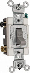 Leviton - 2 Pole, 120 to 277 VAC, 20 Amp, Commercial Grade, Toggle, Wall and Dimmer Light Switch - 1.31 Inch Wide x 4.06 Inch High - Exact Tool & Supply