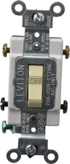 Leviton - 2 Pole, 120 to 277 VAC, 20 Amp, Commercial Grade, Toggle, Wall and Dimmer Light Switch - 1.31 Inch Wide x 4.06 Inch High - Exact Tool & Supply