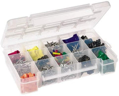 Akro-Mils - 7" Wide x 11" High x 2-3/8" Deep, Small Parts Storage Case - Clarified Polypropylene Frame, 3 to 15 Compartments, 2" Wide x 2-1/8 to 10-3/16" High x 2" Deep Bin - Exact Tool & Supply