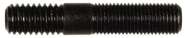 Dorman - 3/8-24 Long Thread, 3/8-16 Short Thread, 2" OAL Unequal Double Threaded Stud - Steel, Black Oxide Finish, 1" Long Thread Length, 5/8" Short Thread Length - Exact Tool & Supply
