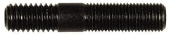 Dorman - 3/8-24 Long Thread, 3/8-16 Short Thread, 2" OAL Unequal Double Threaded Stud - Steel, Black Oxide Finish, 1" Long Thread Length, 5/8" Short Thread Length - Exact Tool & Supply