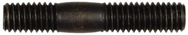 Dorman - 3/8-16 2-1/8" OAL Unequal Double Threaded Stud - Steel, Black Oxide Finish, 1" Long Thread Length, 5/8" Short Thread Length - Exact Tool & Supply