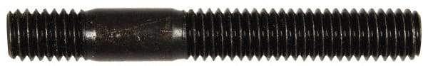 Dorman - 7/16-20 Long Thread, 7/16-14 Short Thread, 3-1/4" OAL Unequal Double Threaded Stud - Steel, Black Oxide Finish, 1-7/8" Long Thread Length, 5/8" Short Thread Length - Exact Tool & Supply