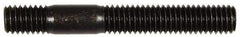 Dorman - 7/16-20 Long Thread, 7/16-14 Short Thread, 3-1/4" OAL Unequal Double Threaded Stud - Steel, Black Oxide Finish, 1-7/8" Long Thread Length, 5/8" Short Thread Length - Exact Tool & Supply