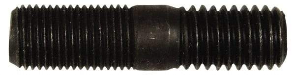 Dorman - 1/2-20 Long Thread, 1/2-13 Short Thread, 2" OAL Unequal Double Threaded Stud - Steel, Black Oxide Finish, 15/16" Long Thread Length, 5/8" Short Thread Length - Exact Tool & Supply