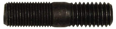 Dorman - 1/2-20 Long Thread, 1/2-13 Short Thread, 2" OAL Unequal Double Threaded Stud - Steel, Black Oxide Finish, 15/16" Long Thread Length, 5/8" Short Thread Length - Exact Tool & Supply