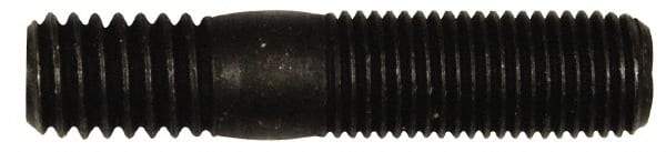 Dorman - 3/8-24 Long Thread, 3/8-16 Short Thread, 1-3/4" OAL Unequal Double Threaded Stud - Steel, Black Oxide Finish, 3/4" Long Thread Length, 1/2" Short Thread Length - Exact Tool & Supply