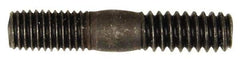 Dorman - 1/4-28 Long Thread, 1/4-20 Short Thread, 1-1/4" OAL Unequal Double Threaded Stud - Steel, Black Oxide Finish, 1/2" Long Thread Length, 1/2" Short Thread Length - Exact Tool & Supply
