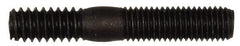 Dorman - 1/4-28 Long Thread, 1/4-20 Short Thread, 1-1/2" OAL Unequal Double Threaded Stud - Steel, Black Oxide Finish, 3/4" Long Thread Length, 1/2" Short Thread Length - Exact Tool & Supply