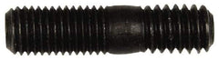 Dorman - 5/16-24 Long Thread, 5/16-18 Short Thread, 1-1/4" OAL Unequal Double Threaded Stud - Steel, Black Oxide Finish, 5/8" Long Thread Length, 7/16" Short Thread Length - Exact Tool & Supply