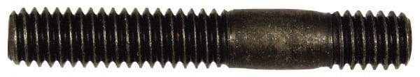Dorman - 5/16-18 2" OAL Unequal Double Threaded Stud - Steel, Black Oxide Finish, 1" Long Thread Length, 7/16" Short Thread Length - Exact Tool & Supply