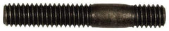 Dorman - 5/16-18 2" OAL Unequal Double Threaded Stud - Steel, Black Oxide Finish, 1" Long Thread Length, 7/16" Short Thread Length - Exact Tool & Supply