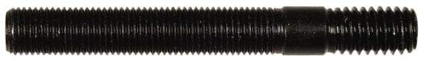 Dorman - 3/8-24 Long Thread, 3/8-16 Short Thread, 2" OAL Unequal Double Threaded Stud - Steel, Black Oxide Finish, 2" Long Thread Length, 5/8" Short Thread Length - Exact Tool & Supply