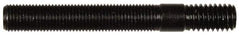 Dorman - 3/8-24 Long Thread, 3/8-16 Short Thread, 2" OAL Unequal Double Threaded Stud - Steel, Black Oxide Finish, 2" Long Thread Length, 5/8" Short Thread Length - Exact Tool & Supply