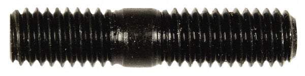 Dorman - 7/16-14 2" OAL Unequal Double Threaded Stud - Steel, Black Oxide Finish, 1" Long Thread Length, 3/4" Short Thread Length - Exact Tool & Supply