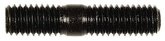 Dorman - 7/16-14 2" OAL Unequal Double Threaded Stud - Steel, Black Oxide Finish, 1" Long Thread Length, 3/4" Short Thread Length - Exact Tool & Supply