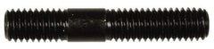 Dorman - 7/16-14 2-1/2" OAL Unequal Double Threaded Stud - Steel, Black Oxide Finish, 1-1/4" Long Thread Length, 3/4" Short Thread Length - Exact Tool & Supply