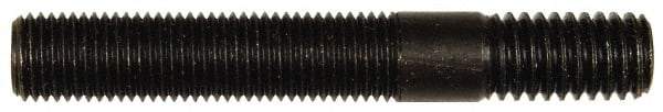 Dorman - 7/16-20 Long Thread, 7/16-14 Short Thread, 3" OAL Unequal Double Threaded Stud - Steel, Black Oxide Finish, 1-13/16" Long Thread Length, 3/4" Short Thread Length - Exact Tool & Supply