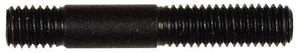 Dorman - 3/8-16 2-7/32" OAL Unequal Double Threaded Stud - Steel, Black Oxide Finish, 1-1/2" Long Thread Length, 7/16" Short Thread Length - Exact Tool & Supply
