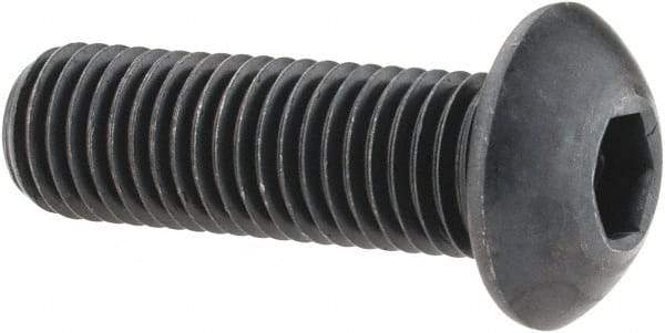 Holo-Krome - 5/16-24 UNF Hex Socket Drive, Button Screw - Alloy Steel, Black Oxide Finish, Fully Threaded, 1" Length Under Head - Exact Tool & Supply