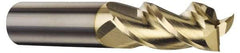 Accupro - 3 Flute Solid Carbide Roughing & Finishing Square End Mill - ZrN Finish, Straight Shank, 37° Helix, Centercutting - Exact Tool & Supply