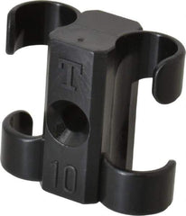 Midwest Control - 3/8 to 1/2 Hose OD, Multitube Holder - Black, 2 Slots, 1.1" OAL, 0.16" Mounting Hole, For Use With Tubes, Wires, Hose & Pipe - Exact Tool & Supply