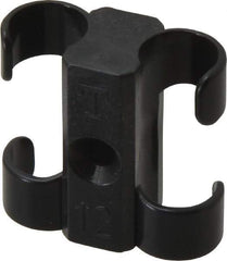 Midwest Control - 1/2 to 5/8 Hose OD, Multitube Holder - Black, 2 Slots, 1.33" OAL, 0.17" Mounting Hole, For Use With Tubes, Wires, Hose & Pipe - Exact Tool & Supply