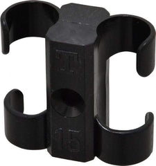 Midwest Control - 5/8 to 3/4 Hose OD, Multitube Holder - Black, 2 Slots, 1.61" OAL, 0.2" Mounting Hole, For Use With Tubes, Wires, Hose & Pipe - Exact Tool & Supply