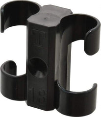 Midwest Control - 3/4 to 7/8 Hose OD, Multitube Holder - Black, 2 Slots, 1.88" OAL, 0.22" Mounting Hole, For Use With Tubes, Wires, Hose & Pipe - Exact Tool & Supply