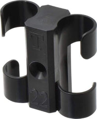 Midwest Control - 7/8 to 1 Hose OD, Multitube Holder - Black, 2 Slots, 2.4" OAL, 1/4" Mounting Hole, For Use With Tubes, Wires, Hose & Pipe - Exact Tool & Supply