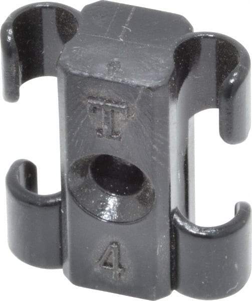 Midwest Control - 5/32 to 1/4 Hose OD, Multitube Holder - Black, 2 Slots, 0.7" OAL, 0.12" Mounting Hole, For Use With Tubes, Wires, Hose & Pipe - Exact Tool & Supply