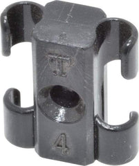 Midwest Control - 5/32 to 1/4 Hose OD, Multitube Holder - Black, 2 Slots, 0.7" OAL, 0.12" Mounting Hole, For Use With Tubes, Wires, Hose & Pipe - Exact Tool & Supply