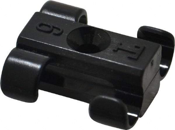 Midwest Control - 1/4 to 5/16 Hose OD, Multitube Holder - Black, 2 Slots, 0.8" OAL, 0.12" Mounting Hole, For Use With Tubes, Wires, Hose & Pipe - Exact Tool & Supply