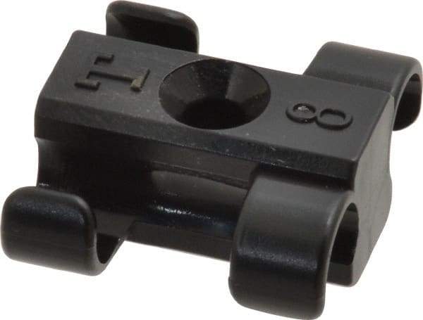 Midwest Control - 5/16 to 3/8 Hose OD, Multitube Holder - Black, 2 Slots, 0.96" OAL, 0.16" Mounting Hole, For Use With Tubes, Wires, Hose & Pipe - Exact Tool & Supply