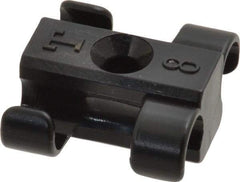 Midwest Control - 5/16 to 3/8 Hose OD, Multitube Holder - Black, 2 Slots, 0.96" OAL, 0.16" Mounting Hole, For Use With Tubes, Wires, Hose & Pipe - Exact Tool & Supply