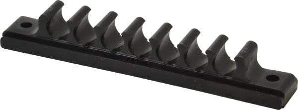 Midwest Control - 3/8 Hose OD, Multitube Holder - Black, 7 Slots, 4.4" OAL, 0.218" Mounting Hole, For Use With Plastic Tubing, Hose & Wire - Exact Tool & Supply