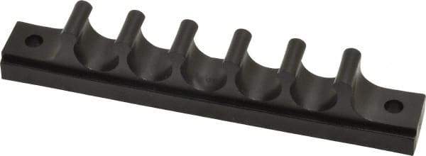 Midwest Control - 1/2 Hose OD, Multitube Holder - Black, 5 Slots, 4-1/2" OAL, 0.218" Mounting Hole, For Use With Plastic Tubing, Hose & Wire - Exact Tool & Supply