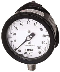 Ametek - 6" Dial, 1/2 Thread, 30-0-15 Scale Range, Pressure Gauge - Lower Back Connection Mount, Accurate to 0.5% of Scale - Exact Tool & Supply