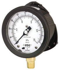 Ametek - 6" Dial, 1/2 Thread, 0-100 Scale Range, Pressure Gauge - Lower Connection Mount, Accurate to 0.5% of Scale - Exact Tool & Supply