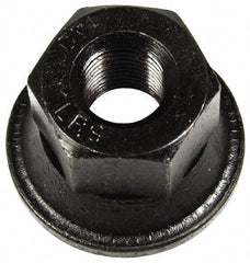 Dorman - 9/16-18 Black Oil Quench Finish Flanged Wheel Nut - 1-1/16" Hex, 1" OAL, 1.6 Diam Flange Seat Angle - Exact Tool & Supply