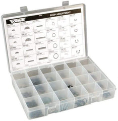 Dorman - 260 Piece E Style External Retaining Ring, Hair Pin Clip, Spring Pin & Woodruff Key Assortment - Spring Steel - Exact Tool & Supply