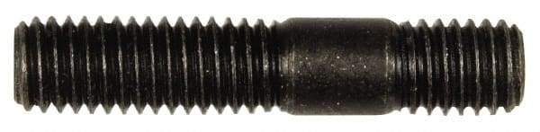 Dorman - M8x1.25 40mm OAL Unequal Double Threaded Stud - Steel, Black Oxide Finish, 21mm Long Thread Length, 10mm Short Thread Length, Metric - Exact Tool & Supply