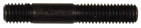 Dorman - M8x1.25 50mm OAL Unequal Double Threaded Stud - Steel, Black Oxide Finish, 23mm Long Thread Length, 10mm Short Thread Length, Metric - Exact Tool & Supply