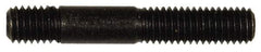 Dorman - M8x1.25 50mm OAL Unequal Double Threaded Stud - Steel, Black Oxide Finish, 23mm Long Thread Length, 10mm Short Thread Length, Metric - Exact Tool & Supply