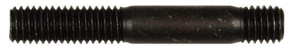 Dorman - M8x1.25 55mm OAL Unequal Double Threaded Stud - Steel, Black Oxide Finish, 23mm Long Thread Length, 10mm Short Thread Length, Metric - Exact Tool & Supply